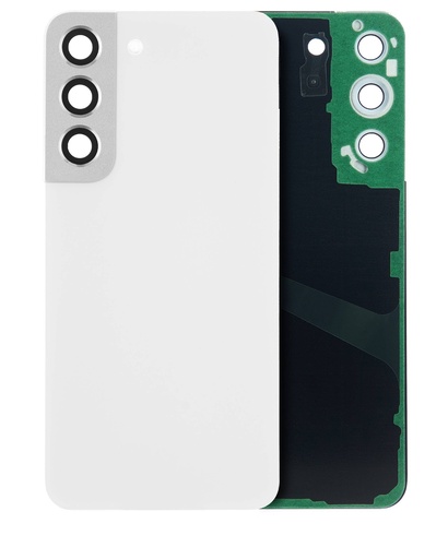 Vitre arrière avec lentille caméra pour SAMSUNG S22 5G - Sans Logo - Aftermarket Plus - Blanc