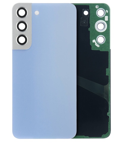 Vitre arrière avec lentille caméra pour SAMSUNG S22 5G - Sans Logo - Aftermarket Plus - Bleu ciel