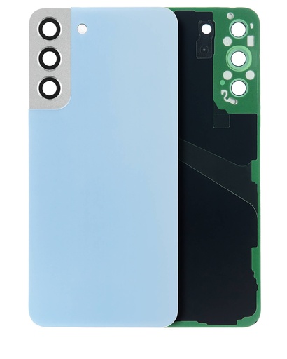 Vitre arrière avec lentille caméra pour SAMSUNG S22 Plus 5G - Sans Logo - Aftermarket Plus - Bleu ciel