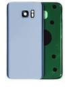 Vitre arrière avec lentille caméra compatible Samsung Galaxy S7 Edge  - Sans logo - Aftermarket Plus - Coral Blue