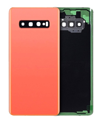 Vitre arrière avec lentille caméra compatible SAMSUNG S10 Plus - Sans logo - Aftermarket Plus - Flamingo Pink