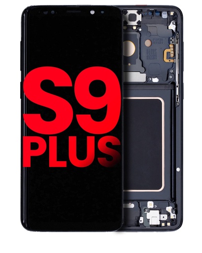 Bloc écran OLED avec châssis compatible SAMSUNG S9 Plus - Aftermarket Plus - Noir Minuit