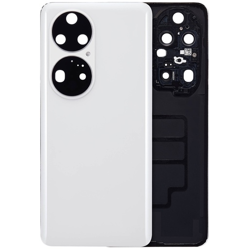 [107085008948] Vitre arrière avec lentille caméra compatible Huawei P50 Pro - Pearl White