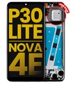 Bloc écran LCD avec châssis pour HUAWEI P30 Lite - Nova 4E - 6GB RAM - Reconditionné - Noir