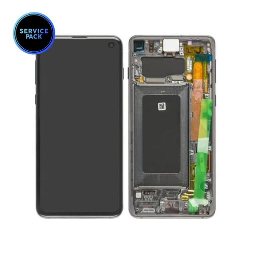 Bloc écran OLED avec châssis pour SAMSUNG S10 - G973 - SERVICE PACK - Noir