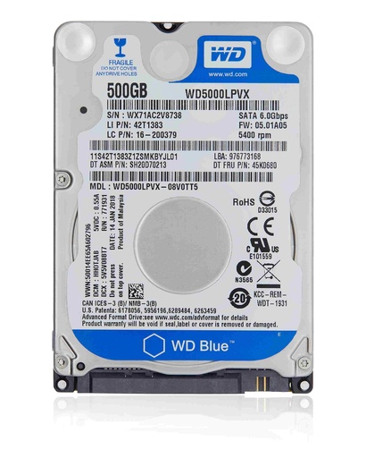 Disque Dur interne WD5000LPVX 2,5" - 500 Go - pour PC - Xbox One X - Xbox One S
