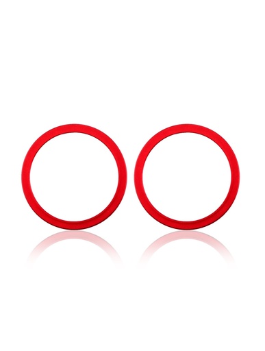 Lot de 10 protections caméra arrière - 2 pièces - pour iPhone 11 - 12 - 12 Mini - Rouge