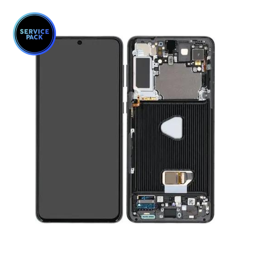 Bloc écran OLED avec châssis pour SAMSUNG S21 Plus  5G - G996 - Avec caméra avant - SERVICE PACK - Noir