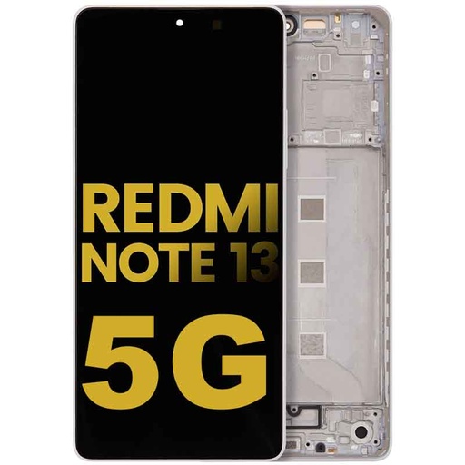 [107082131124] Bloc écran OLED avec châssis compatible Xiaomi Redmi Note 13 5G - Reconditionné - Blanc