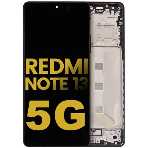 [107082131123] Bloc écran OLED avec châssis compatible Xiaomi Redmi Note 13 5G - Reconditionné - Noir