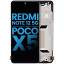 Bloc écran LCD avec châssis compatible Xiaomi Redmi Note 12 5G - Poco X5 - Aftermarket Incell - Toutes couleurs