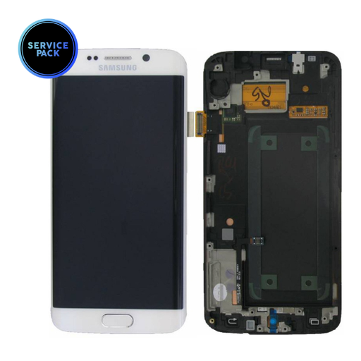 [GH97-17162B] Bloc écran OLED pour SAMSUNG S6 edge - G925F - Blanc - SERVICE PACK