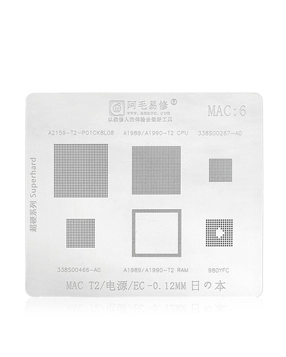 Stencil pochoir Power Logic pour MacBook A1989 - A1990 - A2159-T2 - MAC 6