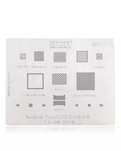 Stencil pochoir complet IC pour MacBook Pro A2159 - MAC 7