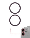 Anneau protection de caméra arrière pour iPhone 11 / 12 / 12 Mini - Lot de 10 - Noir