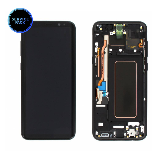Bloc écran OLED avec chassis pour SAMSUNG S8 Plus - G955F - SERVICE PACK - Noir