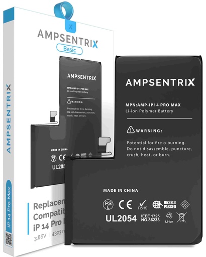 [107082022487] Batterie compatible iPhone 14 Pro Max - Ti AmpSentrix Basic