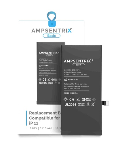 [107082022474] Batterie pour iPhone 11 - Ti - Ampsentrix Basic