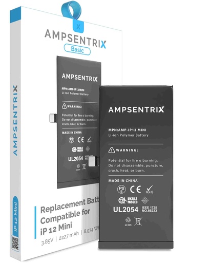 [107082022478] Batterie compatible iPhone 12 Mini - Ti - AmpSentrix Basic