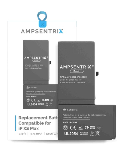 [107082022497] Batterie pour iPhone XS Max - Ti - Ampsentrix Basic