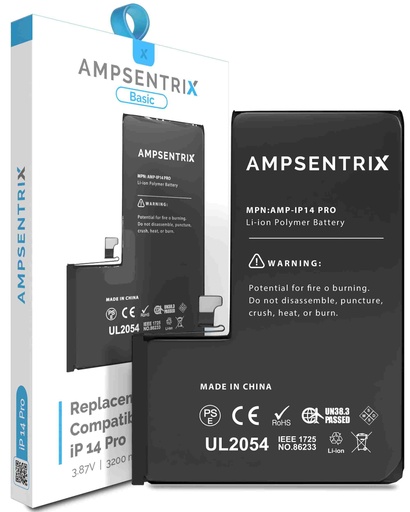 Batterie pour iPhone 14 Pro - Ti - AmpSentrix Basic