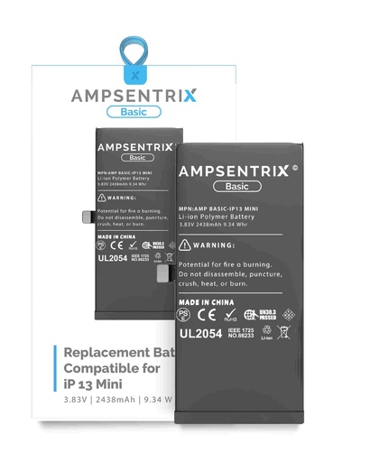[107082022481] Batterie pour iPhone 13 Mini - Ti - Ampsentrix Basic