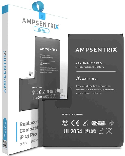[107082022482] Batterie compatible iPhone 13 Pro - Ti - AmpSentrix Basic