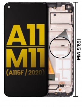 Bloc écran LCD avec châssis pour SAMSUNG A11 - A115F et A115M 2020 - M11 - M115 2020 - Version Internationale - Reconditionné - Toutes couleurs