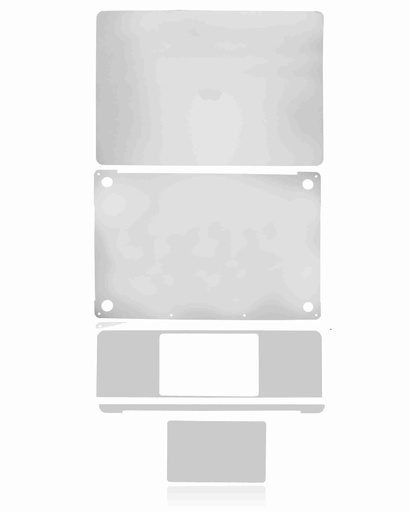 Habillage 4 en 1 - haut - bas - clavier - repose-main - pour MacBook Pro 16" - A2141 milieu 2019 - Argent