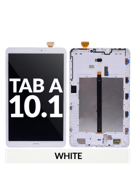 Bloc écran LCD avec châssis pour SAMSUNG TAB A T580 - T585 - 10.1"-2016  - Reconditionné - Blanc