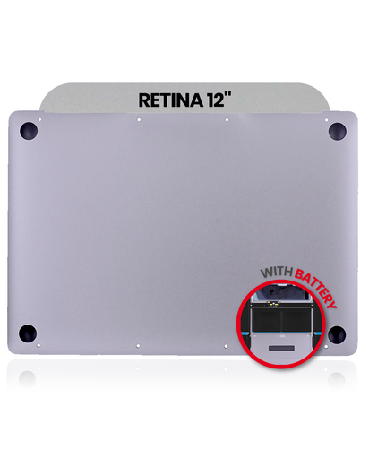 Coque inférieur avec batterie A1527 pour MacBook Retina 12" - A1534 début 2015 - Space Gray