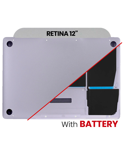 Coque inférieure avec batterie A1705 pour MacBook Retina 12" - A1534 début 2016 milieu 2017 - Space Gray