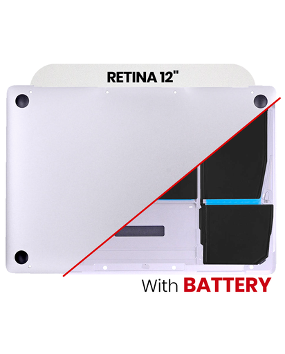 Coque inférieure avec batterie A1705 pour MacBook Retina 12" - A1534 début 2016 milieu 2017 - Argent