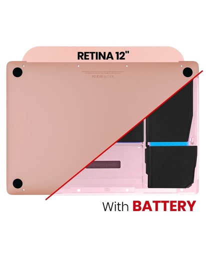 Coque inférieure avec batterie A1705 pour MacBook Retina 12" - A1534 début 2016 milieu 2017 - Rose Gold