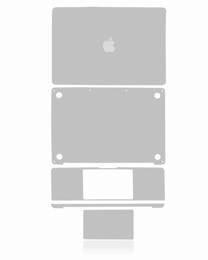 Habillage 4 en 1 - haut - bas - clavier - repose-main - pour MacBook Pro 13" - A2289 milieu 2020 - Argent