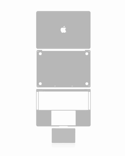 Habillage 4 en 1 - haut - bas - clavier - repose-main - pour MacBook Pro 15" Touch Bar - A1990 fin 2018 début 2019 - A1707 fin 2016 milieu 2017 - Gris Sidéral