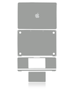 Habillage 4 en 1 - haut, bas, clavier et repose-main compatible MacBook Pro 13" - A2289 milieu 2020 - Space Gray