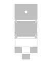Habillage 4 en 1 - haut, bas, contour clavier et repose-poignet pour MacBook Pro 13" Retina - A1708 fin 2016 - Argent