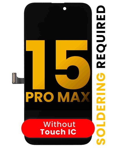 Bloc écran OLED pour iPhone 15 Pro Max - Sans Puce IC Tactile - Assemblé - Soudure nécessaire