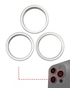 Support lentille caméra arrière - 3 pièces - pour iPhone 14 Pro - 14 Pro Max - Argent
