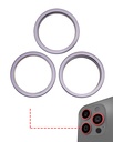 Support lentille caméra arrière - 3 pièces - pour iPhone 14 Pro - 14 Pro Max - Mauve foncé