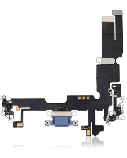 [107082136992] Connecteur de charge avec nappe compatible iPhone 14 Plus - Aftermarket Plus - Bleu