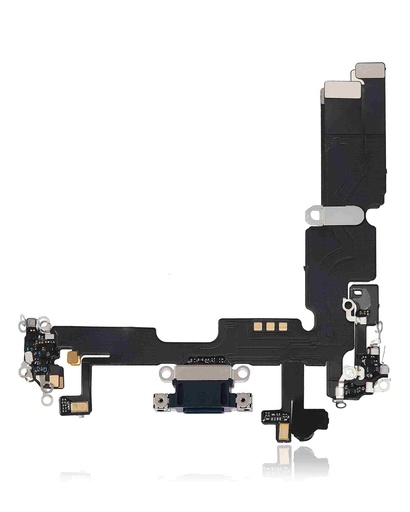 [107082136991] Connecteur de charge avec nappe compatible iPhone 14 Plus - Aftermarket Plus - Noir Minuit