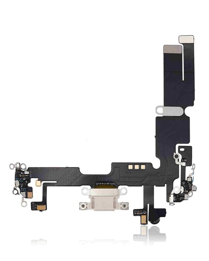 [107082136990] Connecteur de charge avec nappe compatible iPhone 14 Plus - Aftermarket Plus - Lumière Stellaire