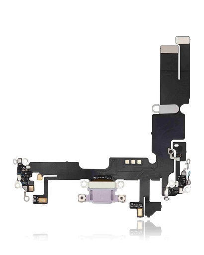[107082080190] Connecteur de charge avec nappe compatible iPhone 14 Plus - Aftermarket Plus - Violet