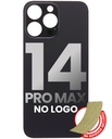 Vitre arrière avec adhésif 3M compatible iPhone 14 Pro Max - Sans Logo - Large Camera Hole - Space Black