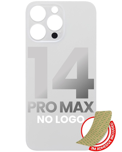 Vitre arrière avec adhésif 3M pour iPhone 14 Pro Max - Sans Logo - Large Camera Hole - Argent