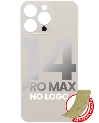 Vitre arrière avec adhésif 3M pour iPhone 14 Pro Max - Sans Logo - Large Camera Hole - Or