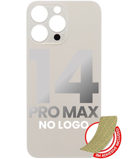 [107082128762] Vitre arrière avec adhésif 3M compatible iPhone 14 Pro Max - Sans Logo - Large Camera Hole - Or