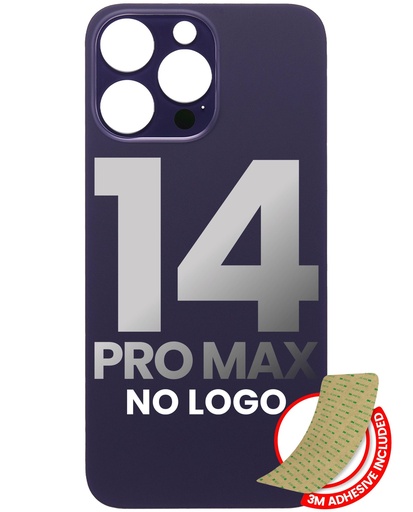 Vitre arrière avec adhésif 3M pour iPhone 14 Pro Max - Sans Logo - Large Camera Hole - Deep Purple